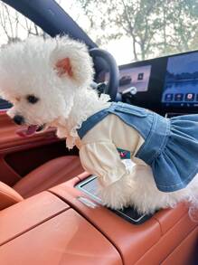1 stuk huisdierenjurk, modieuze en schattige puppy-/kittenoutfit, comfortabel hartvormig ontwerp, geschikt voor kleine honden
