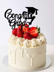 2Pcs Reusable & Stylish "Congrats Grad" Cake Topper - Celebrate Your Graduation In 2026! Congrats Grad" Acrylic Letters - Perfect For Graduation Cakes, Photos & More! Celebrate Your Achievements #Graduation2026 #GraduationParty #CongratsGrad #PartyDecor - Multicolor - View 9