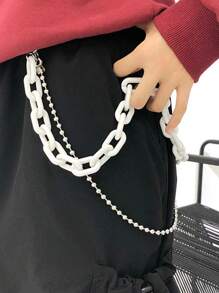 1pc Valentine Detachable Pants Chain, Green Orange Fluorescent Pants Chain - Hip Hop Waistband Chain Chain - Multicolor - View 5