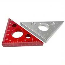 Regla de ángulo recto de aluminio, regla para carpintería, regla triangular, básculas, maquinista, carpintero, herramientas de medición de altura cuadrada, calibre AJLD - Plateado - Ver 6