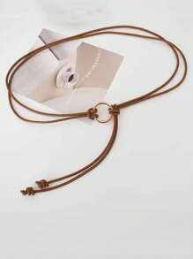 1 件女士精致皮革绳腰带，结饰腰带，适合连衣裙，春夏季 - 彩色 - 查看 11