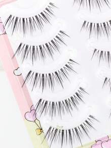 5 对一体式纤细飘逸假睫毛，自然卷翘，适合拍照，轻巧舒适，可重复使用 - 自然纖長款 - 查看 3