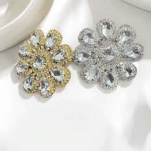 新款夸张亮水滴花大戒指可调节开口设计结婚礼物新娘个性超大时尚水钻戒指