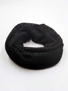 1pc All Season Unisex Fine Knit Hollow-Out Beanie Hat & Neck Warmer, Versatile For Casual Wear, Outdoor Activities, Maternity - A - View 6