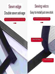 1 sztuka Czarna koronkowa zasłona okienna z czarną krawędzią, środek odstraszający komary na cztery pory roku, zasłona okienna odstraszająca komary do salonu i sypialni, samoprzylepna wielokrotnego użytku moskitiera, elegancki i prosty design, ściśle tkana, lekka i cienka siatka okienna, wentylacja, zmywalna, ręcznie robiona dekoracja domu