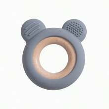 1Piece Silicone Teether Wooden Ring Toy Baby's Cute Bear Shape Teething Toys Travel Accessories Teethers For Babies Newborn Infant Bathing Teether Colorful And - Multicolor - View 17