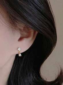 1 对独特奢华三叶草水滴耳环，优雅独特的设计，女士时尚耳环，节日礼物 - 彩色 - 查看 5