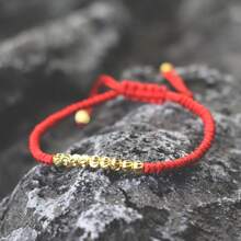 Classic Good Luck Red Thread Bracelet Adjustable Men Small Beads Armband Red Black Lucky Bracelet For Party Jewelry ﻿ - Single Layer Adjustable Hand Strap - View 3