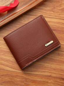 1-3 件/套男士 PU 皮革短钱包，时尚格子软钱包，大容量多卡槽，可存放大额钞票，简易硬币袋，信用卡银行卡身份证照片槽，商务休闲风格，是男士生日或伴侣的理想礼物，男女青年时尚风格 - 彩色 - 查看 12