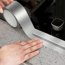 1pc Kitchen Waterproof Oilproof Sticker, Aluminum Foil Sink Anti-Mildew Waterproof Tape For Countertop, Water Pool, Stove - Silver - View 7