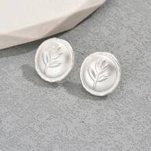 1 对复古玫瑰花圆形女士休闲耳环