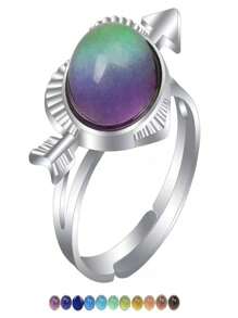 1pc Elegant Temperature-Sensitive Color Changing Ring, Changes Color Based On Temperature And Mood, Suitable For Women And Couples For Daily Wear