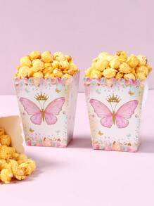 10/20 件粉色蝴蝶风格冰淇淋纸碗，厨房用品一次性小碗食品托盘，冰淇淋杯炸薯条盒，爆米花桶零食盒蝴蝶生日装饰婚礼装饰派对装饰西餐厅自助餐家居装饰容器 - 粉紅色蝴蝶 - 查看 7