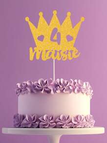 1 件个性化姓名和年龄、金色生日蛋糕装饰、生日派对蛋糕装饰、送给她的礼物、生日派对礼物、生日蛋糕装饰 - 金色 - 查看 4