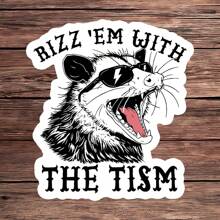1PC Funny Possum Sticker – Rizz Em With The Tism Hilarious Meme Vinyl Decal For Laptops, Water Bottles & More | Awareness Neurodivergent Humor Gift | Opossum Aesthetic Sticker For Gen Z, Millennials & Shitposting Fans - Multicolor - View 11