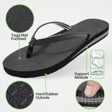 2 Pairs Women's Flip Flops  Beach Slides Sandals,Summer Shoes Slip On Indoor Outdoor