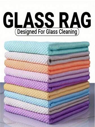 5/10pcs Reusable Cleaning Cloths, For Kitchen, Mirrors, Glass, Dishes, Screens And Car Windows Cleaning, Long-Lasting Cleaning Supplies And Tools, Random Colors, Cleaning Accessories, Household Cleaning Supplies, Room Decoration, Can Be Used To Prevent Oil Stains, Garbage, Etc., Suitable For Kitchens, Restaurants, Parties, Gatherings, Travel, Family Gifts, Home Gifts