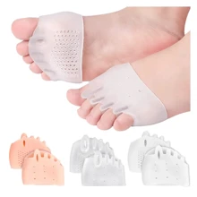 QKC 2 piezas de calcetines con almohadillas de silicona para los dedos, separador y protector de dedos de los pies