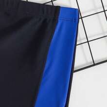 2025 European And American Style Men's Beach Swim Trunks With Drawstring Waist - Navy Blue - View 4