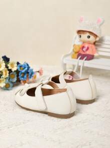 Cute Toddler Girls Bow Winter Soft-Soled Walking Shoes - White - View 4