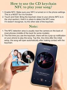1 pieza Llavero personalizado con NFC con foto, álbum de mini CD personalizado, etiqueta personalizada, llavero de foto personalizado, regalo personalizado para amantes de la música, recuerdos de boda, llavero de amistades, llavero de mini álbum CD personalizado con NFC para reproducir tu canción favorita al instante, regalo de cumpleaños