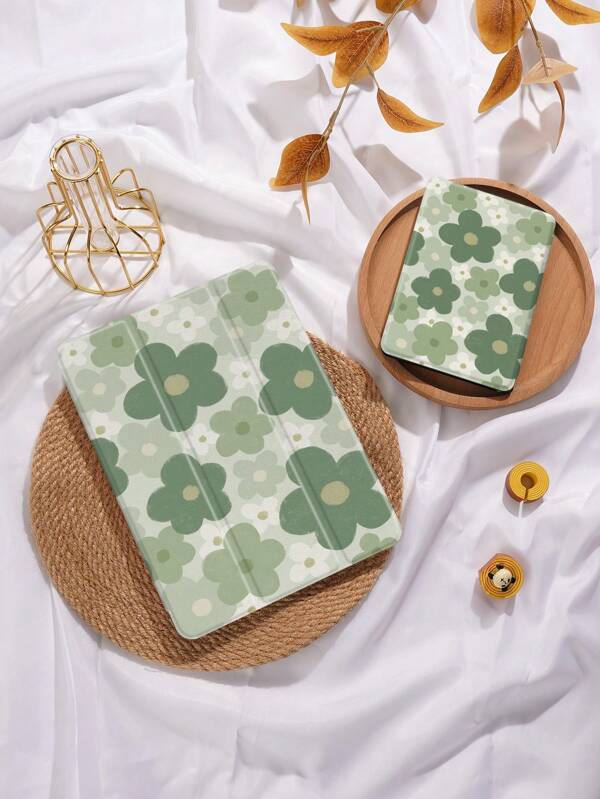 Floral Protective Cover Fits For Kindle Paperwhite 11th Gen 2021, Galaxy Tab S6 Lite 10.4", Compatible With IPad 10th Gen, IPad 9.7/10.2/10.5/10.9/12.9/Pro 11, Tab 11 And More, Leather Case With Auto Sleep/Wake Feature