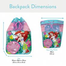 Disney Princess Swimming Bag | Girls  Beach Bag | Kids Pool Ariel Swim Bag | Drawstring Backpack Purse Wallet For Outdoor Sport Summer Vacation Travel Holiday - Teal Blue - View 5