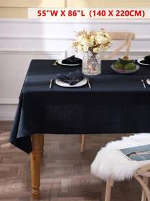 1pc Refreshing Pastoral Solid Color Tablecloth, Skin-Friendly Absorbent Washable & Reusable, Suitable For Living Room, Dining Room, Picnic, Wedding, Daily Home Decor, Spring/Summer