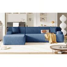 U_Style Modern Large L-Shape Modular Sectional Sofa For Living Room Bedroom Salon 2 Piece Free Combination Simplified Style Old Sku:WY000356AAC