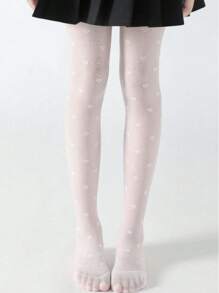 Women/Kids' 3D Heart & Floral Print Leggings/Knee High Socks - Multicolor - View 3