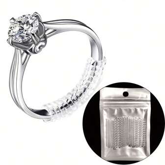 4/8/12pcs Invisible Ring Size Adjuster, Transparent Ring Set Size 4 Adjusters For Loose Rings, Perfect For Weddings And Outdoor Activities, Fits All Sizes