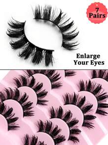 Sibeuna 7 Pairs Moisturizing Effect False Eyelashes, Thick & Long, Dramatic Lashes, Cartoon Faux Mink Eyelashes, Full Strip Lashes, Makeup Essential - Bulu Mata Manga Runcing - View 4