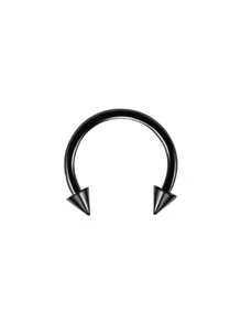 1/2pcs Stainless Steel Pierced Nose Ring,Fashion Personalized Simple Rivets, Women's Silver And Black Nose Rings, Nightclub Parties Jewelry, Birthday Gifts ﻿