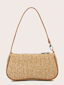 Torba Torebka Korea 2025 Nowa Tkana Torba Pod Pachami Damska Słomiana Torba Baguette Joker Retro Torba Na Ramię Przenośna Torebka