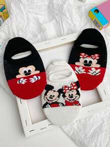 Disney 10 pares de calcetines invisibles casuales de poca profundidad con estampados aleatorios y de Minnie y Stitch, adecuados para la primavera y el verano, para mujeres
