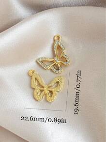 10 件/包镂空水钻蝴蝶吊坠时尚耳环珠宝配饰批发 - 金色 - 查看 18