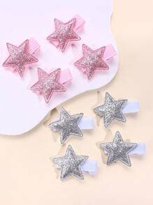 8 Stück Sternhaarspangen, glänzende Pailletten Haarclips, komplett gefüttert, geeignet für Mädchen, süße funkelnde Stern Haarclips, Baby Haarzubehör - Stern - Übersicht 7