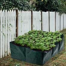 35 gallons Bac de culture surélevé, grand bac à planter en tissu, 6 compartiments bacs de culture, bac à planter respirant pour tomates, poivrons, légumes d'extérieur, herbes et fleurs avec trous de drainage