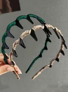 2pcs Women's High Crown Wave Headbands, Non-Slip Hair Clips For Hairstyle Accessories,Hairband,Hair Hoop ,Zig Zag Headband