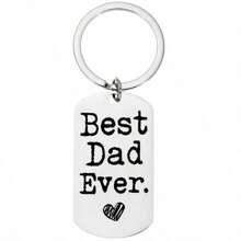 1pc Best Dad Ever Stainless Steel Keychain Father's Birthday Thanksgiving Christmas Gift Car Accessories Bag Charm School Cute Goth Y2k Bag Lanyards With Id Holder Car Accessories Bag Charms - Multicolor - View 3