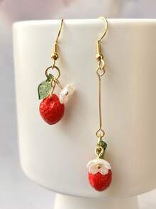 2 piezas Pendientes originales de gota con limón lindo y flor de resina para uso diario de la mujer, regalos para San Valentín, mamá, madre, Día de la Madre