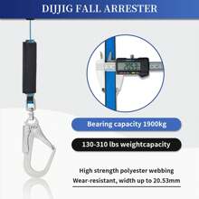 6FT Self Retracting Lifeline Fall Protection Retractable Safety Lanyard Rectracting Lifeline Personal Fall Arrest Protection ANSI Self Retractable Gear For Roofing Construction - Large Hook - View 5