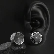 2PCS Fashion Round Vortex Ear Gauges Tunnels 316 Stainless Steel Plugs Women Piercing Body Jewelry Hypoallergenic New