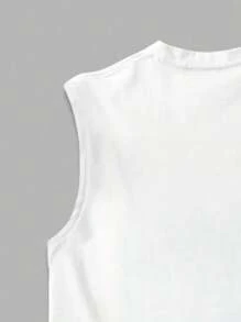 Women's Heart Tank Top 100% Cotton Shirt Premium Knit Blouse New Release - trắng - Xem 2