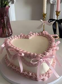 24pcs Pink Bow Cake Decorations, DIY Bow Cake Decorating Supplies, Birthday Party Decor, Anniversary Birthday Wedding Cake Decor, Holiday Gift Decor, Baking Cake & Dessert Bow Decor, Party Favors, Birthday Party Table Decor - Pink - View 3