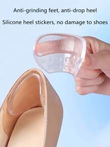 1 对硅胶前掌垫，防滑、防痛、防摩擦女式鞋垫 - 無色 - 查看 1