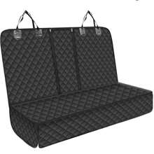 Protector de asiento de carro para perro, cubierta protectora impermeable y antideslizante para el asiento trasero, apta para la mayoría de autos, camionetas y SUVs, incluye apoyabrazos central - Negro