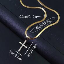 1-2pcs Cross/Star/Gold Stainless Steel Necklace, Personalized Design High-End Accessory, Suitable For Daily Wear, Music Festivals, Holidays And Gifts