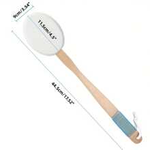 EVA Wood Handle Bath Lotion Applicator For Back Self-Application Of Cream Sunscreen Self Tanner - Black and White - View 2