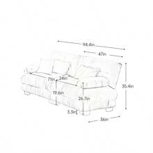 Cloud Couch 2 Seater Sofa For Living Room Chenille 2 - Seat Sofa With 2 Lumbar Pillows And 2 Throw Pillows Chenille Pink